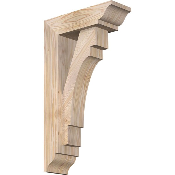 Ekena Millwork Merced Traditional Smooth Bracket w/ Offset Brace, Douglas Fir, 5 1/2"W x 16"D x 28"H BKT0604X16X28MRC01SDF - main